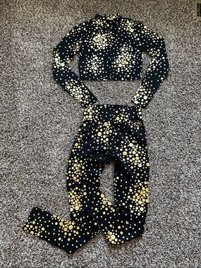Nicki Minaj Vintage Black & Gold Dot Two-Piece Set
